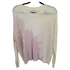 Fate womens large pale tie dye long sleeve pullover knit sweater viscose blend